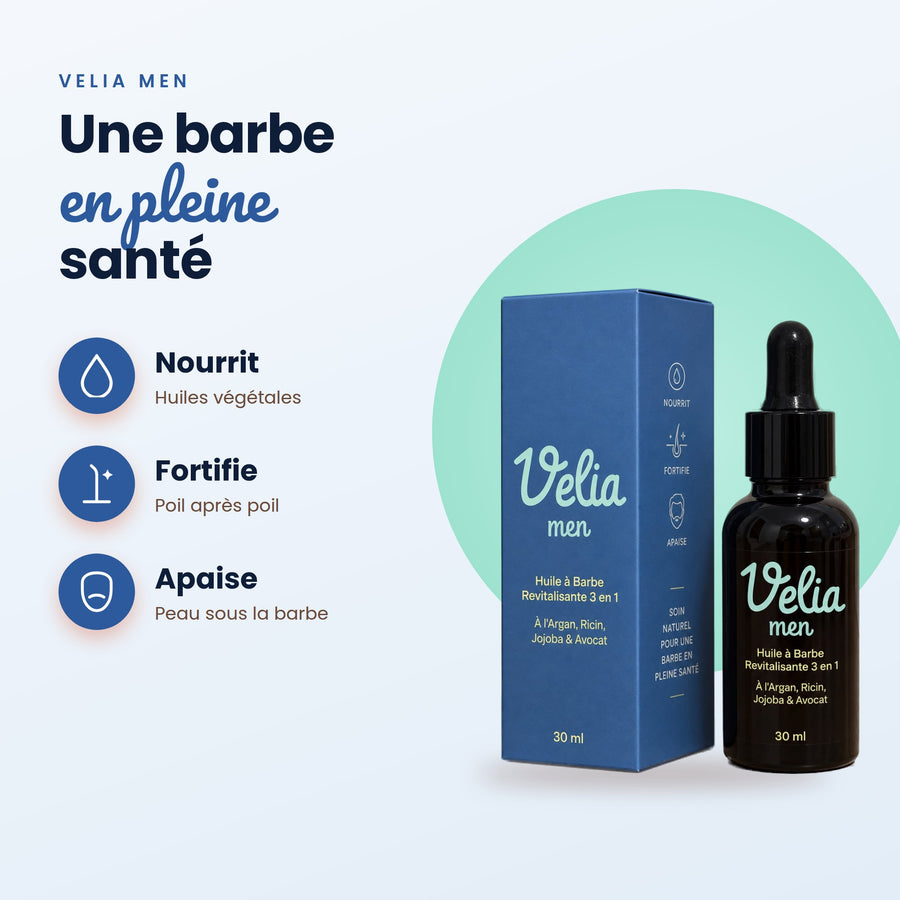 VELIA — Huile à Barbe Revitalisante 3 en 1